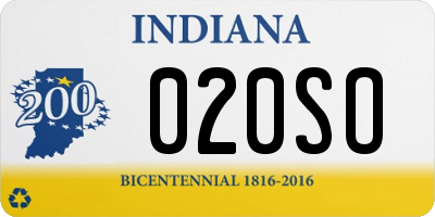 IN license plate 020SO