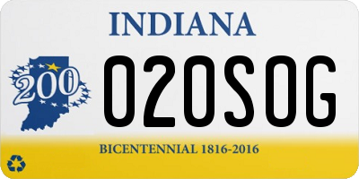 IN license plate 020SOG