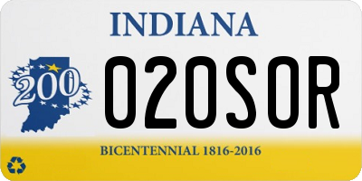 IN license plate 020SOR