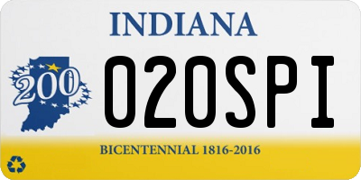 IN license plate 020SPI