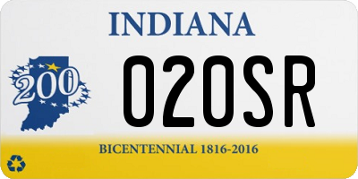 IN license plate 020SR
