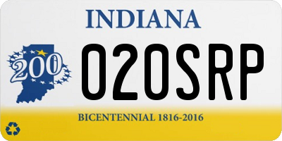IN license plate 020SRP