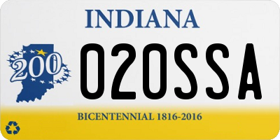 IN license plate 020SSA