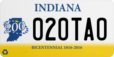 IN license plate 020TAO