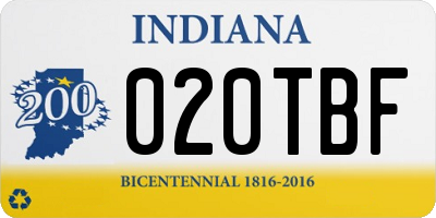 IN license plate 020TBF