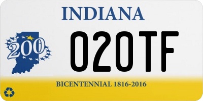 IN license plate 020TF