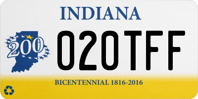 IN license plate 020TFF