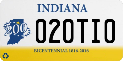 IN license plate 020TIO