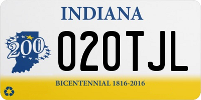IN license plate 020TJL