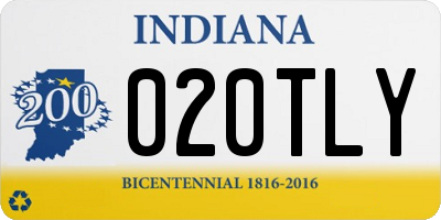 IN license plate 020TLY