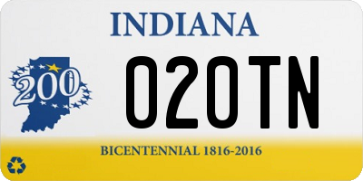 IN license plate 020TN