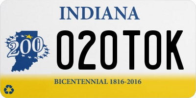IN license plate 020TOK
