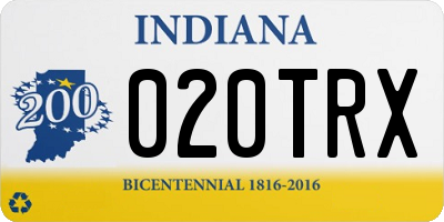 IN license plate 020TRX