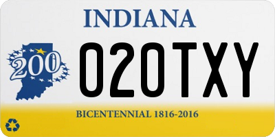 IN license plate 020TXY