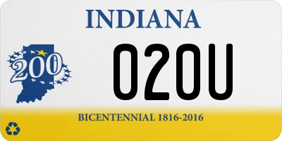 IN license plate 020U