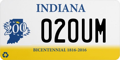 IN license plate 020UM
