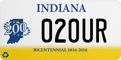 IN license plate 020UR