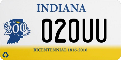 IN license plate 020UU