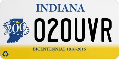 IN license plate 020UVR