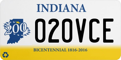 IN license plate 020VCE