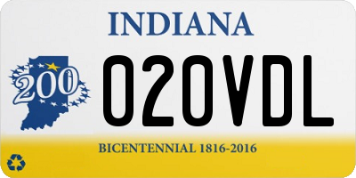 IN license plate 020VDL
