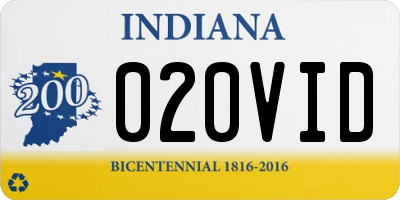 IN license plate 020VID