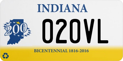 IN license plate 020VL