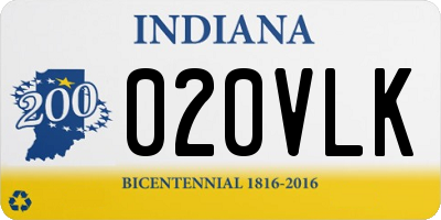 IN license plate 020VLK