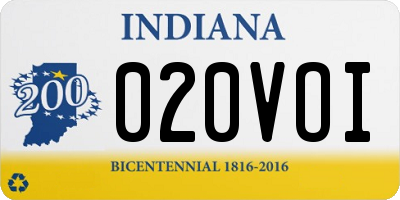 IN license plate 020VOI