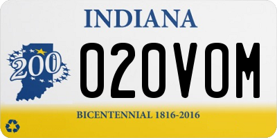 IN license plate 020VOM