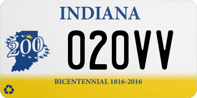 IN license plate 020VV