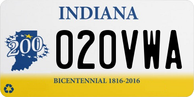 IN license plate 020VWA
