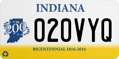 IN license plate 020VYQ