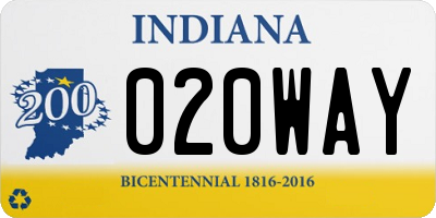 IN license plate 020WAY