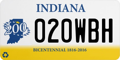 IN license plate 020WBH