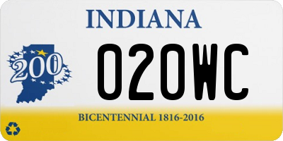 IN license plate 020WC