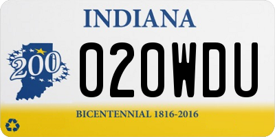 IN license plate 020WDU