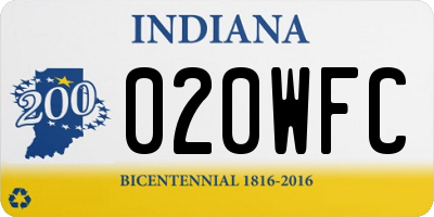 IN license plate 020WFC