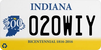 IN license plate 020WIY