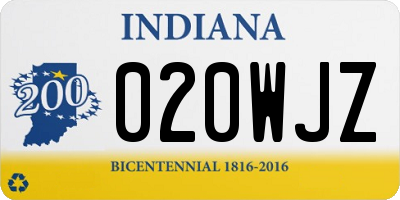 IN license plate 020WJZ