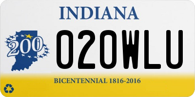 IN license plate 020WLU