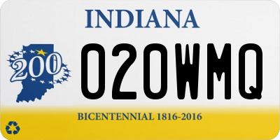 IN license plate 020WMQ