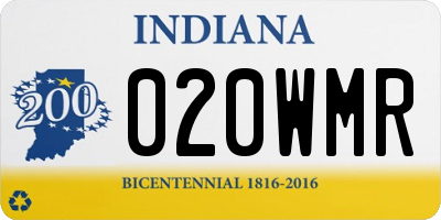 IN license plate 020WMR