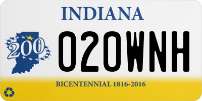 IN license plate 020WNH