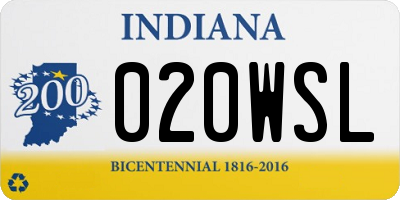 IN license plate 020WSL