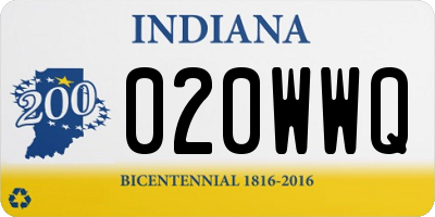 IN license plate 020WWQ