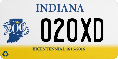 IN license plate 020XD