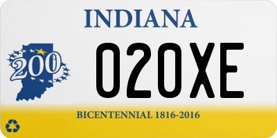 IN license plate 020XE