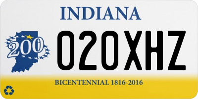 IN license plate 020XHZ