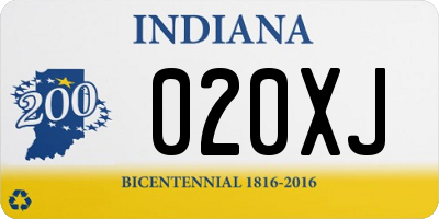 IN license plate 020XJ